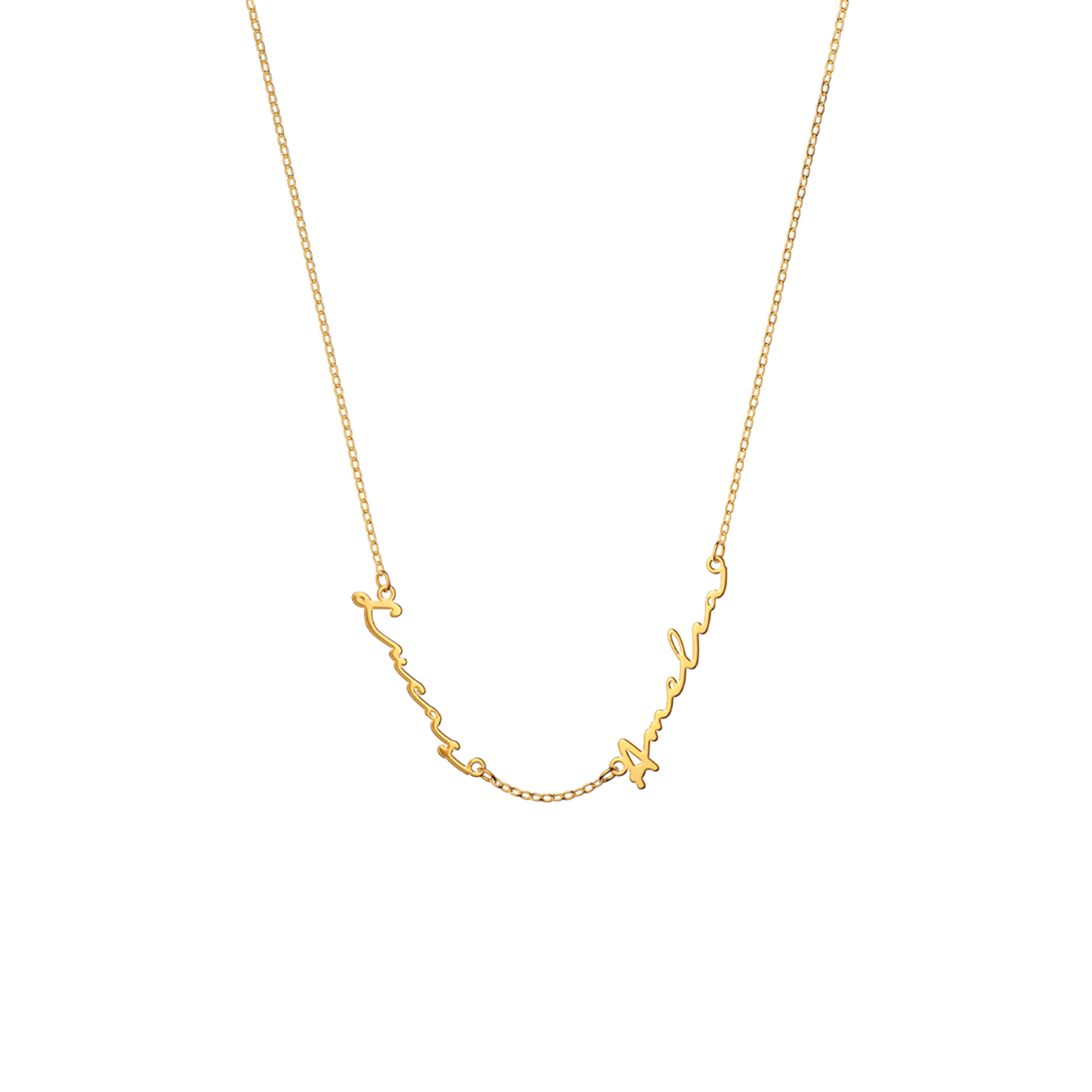 Multi Signature Name Necklace (Gold)
