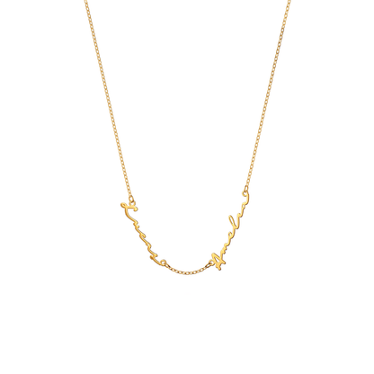 Multi Signature Name Necklace (Gold)