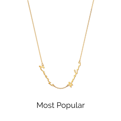 Multi Signature Name Necklace (Gold)