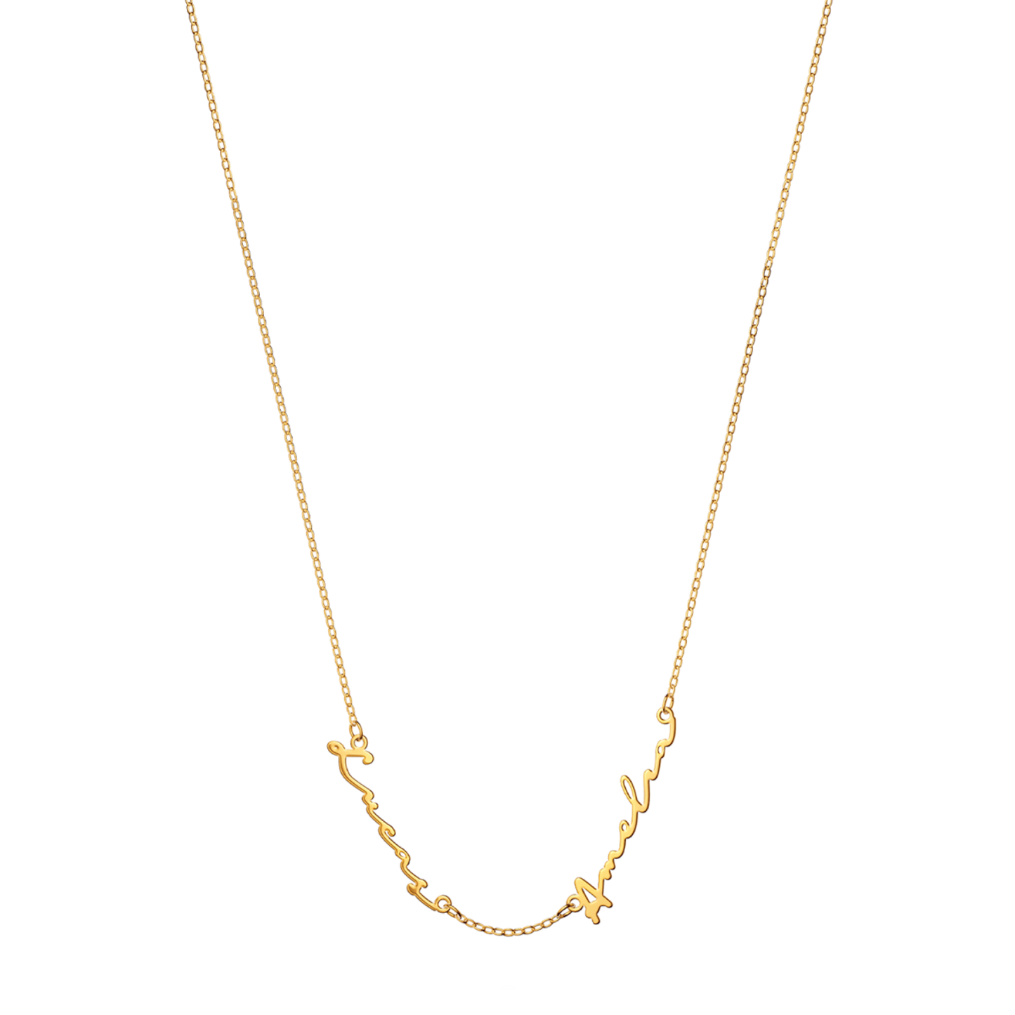 Multi Signature Name Necklace (Gold)