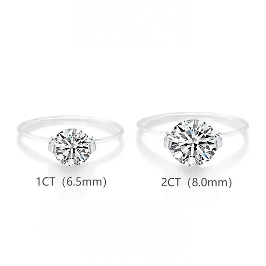 S925 1-2 Carat Moissanite Invisible Band Ring