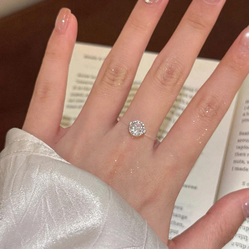 S925 1-2 Carat Moissanite Invisible Band Ring