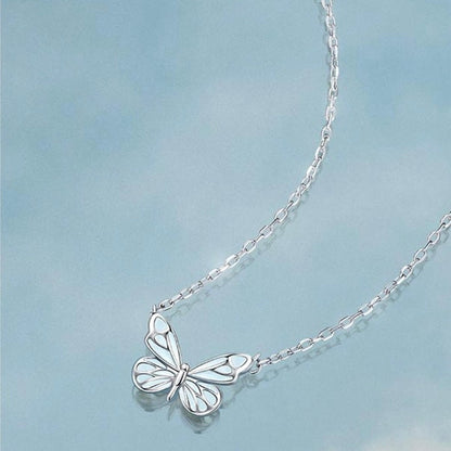 Luminous Dream Blue Butterfly Necklace