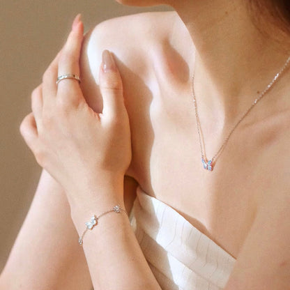 Luminous Dream Blue Butterfly Necklace