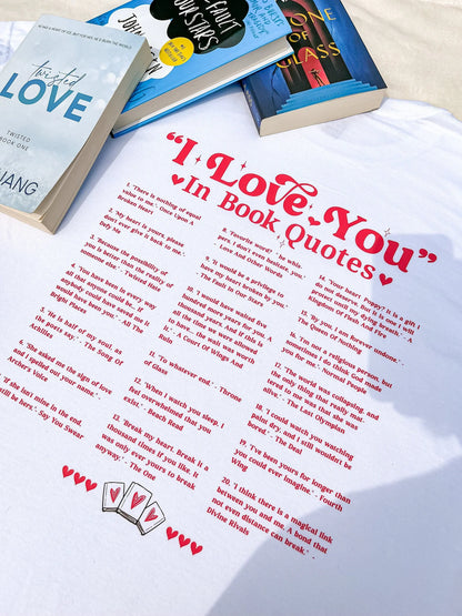 "I LOVE YOU IN BOOK QUOTES" UNISEX HOODIE
