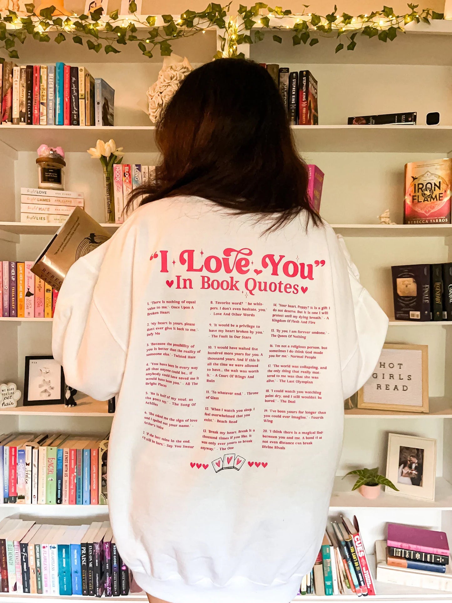 "I LOVE YOU IN BOOK QUOTES" UNISEX HOODIE